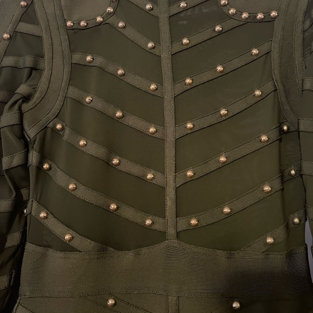 Miss Circle sheer top bodycon studded dress - Picture 8 of 12